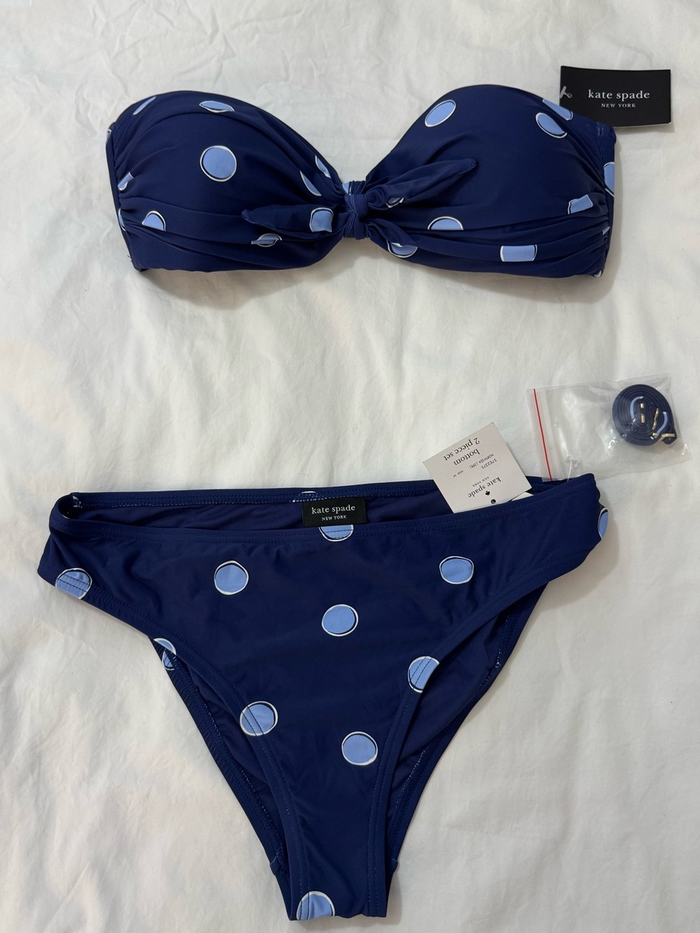 NWT KATE SPADE NY 2 PC Polka Dot bikini set Size MEDIUM